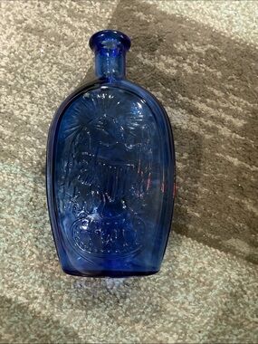 Vintage-Style Cobalt Blue Decorative Glass Bottle